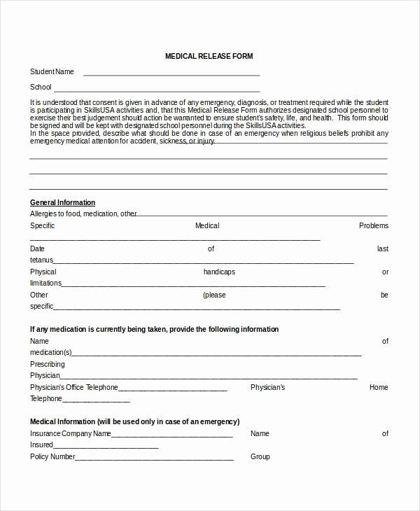 Medical Record forms Template Elegant This Template for Medical Records Release Authorization