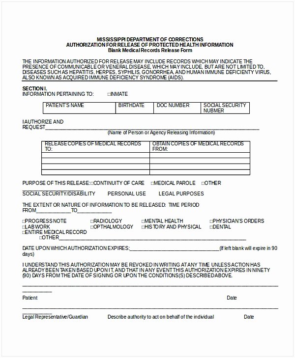 medical release form