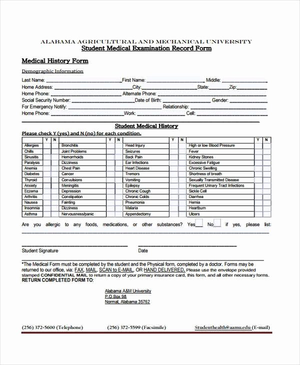 Medical Record forms Template Lovely Free 35 Medical form In Templates