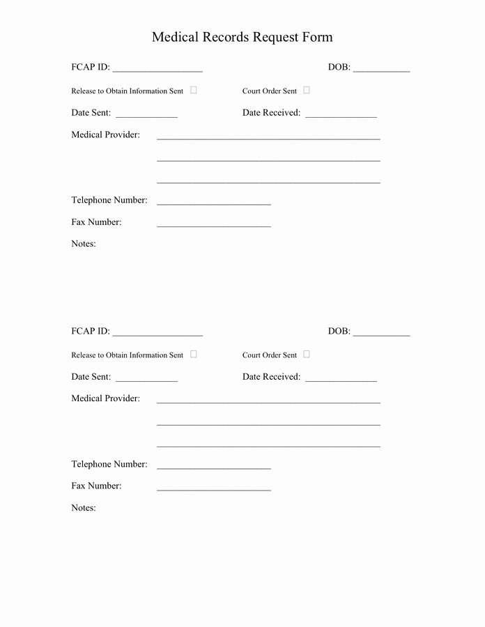 Medical Record forms Template New Medical Records Request form In Word and Pdf formats