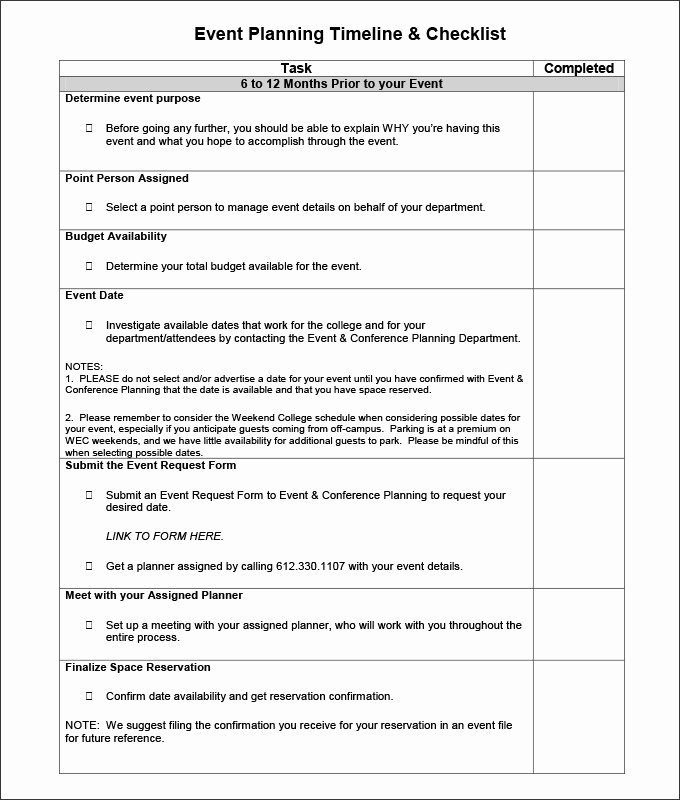 Meeting Planner Checklist Template Elegant 5 event Timeline Templates Free Word Pdf Ppt format