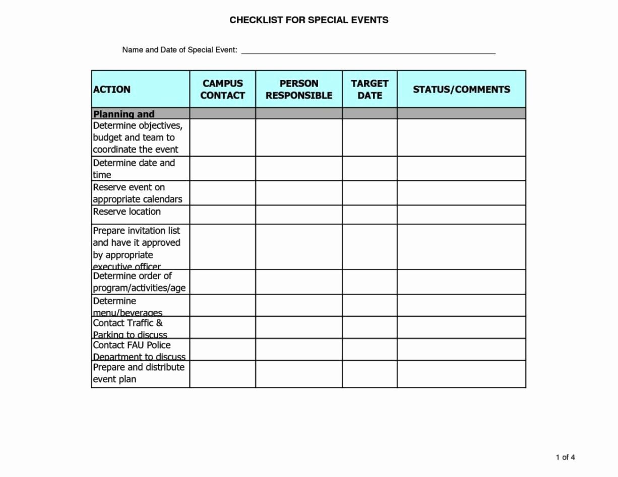 Meeting Planner Checklist Template New Free event Planning Checklist Template Excel