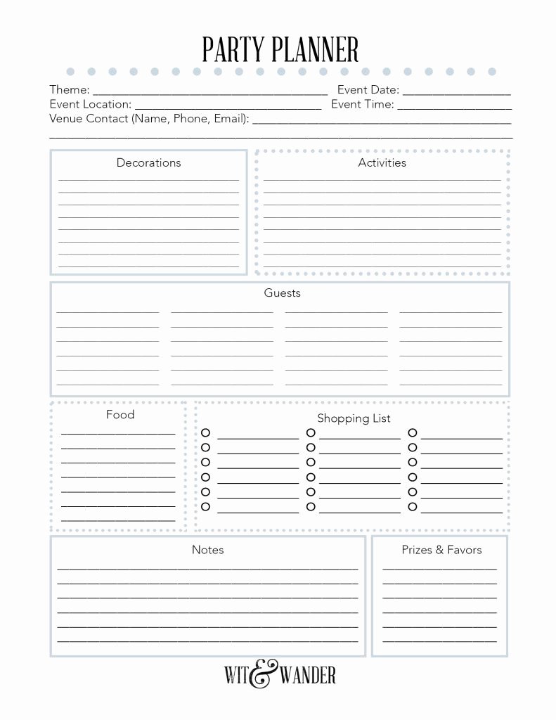 Meeting Planner Checklist Template Unique Free Printable Party Planner