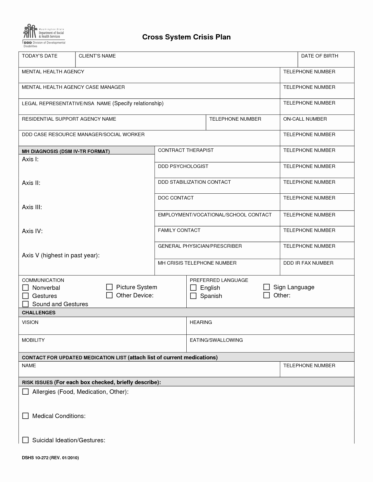 Mental Health Crisis Plan Template Awesome Best S Of Mental Health Diagnosis Template Mental