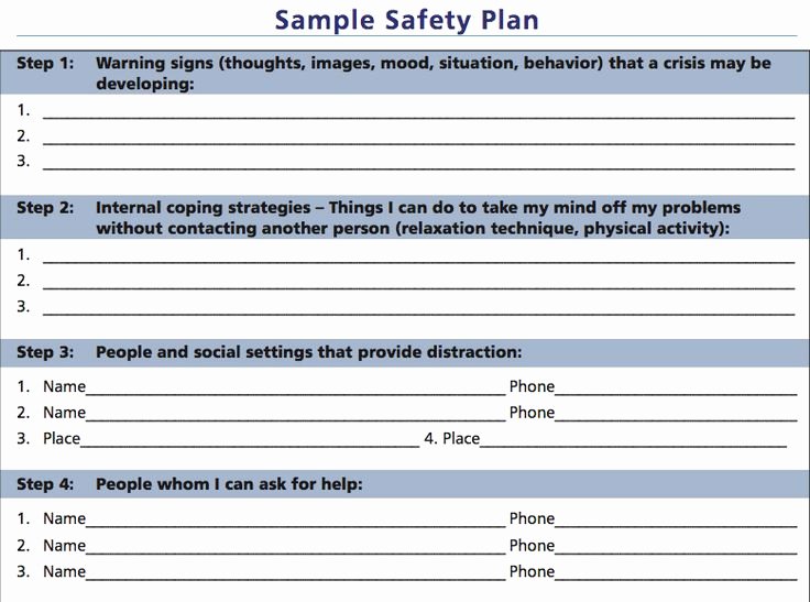 Mental Health Crisis Plan Template Lovely Mental Health Crisis Safety Plan