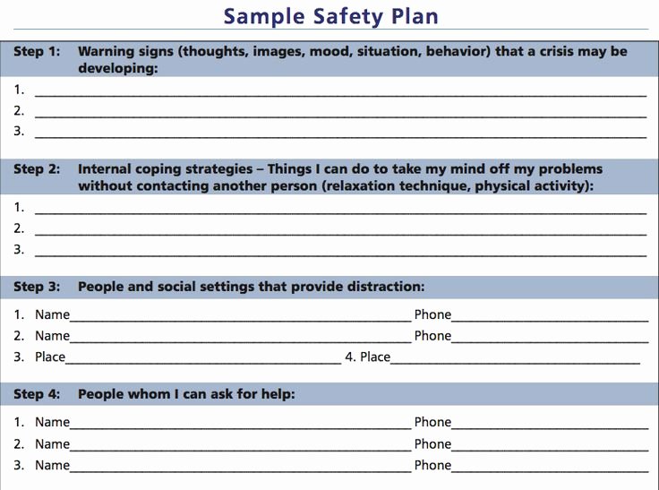 Mental Health Crisis Plan Template Lovely Mental Health Crisis Safety Plan