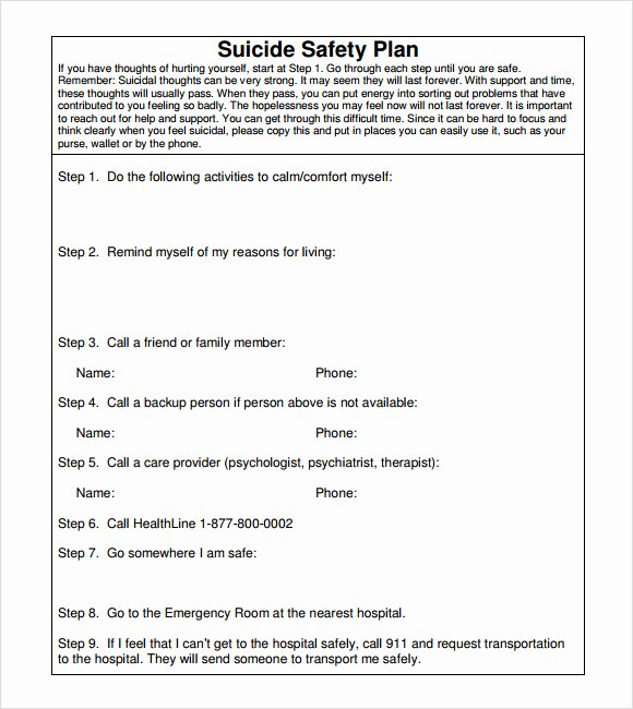 Mental Health Crisis Plan Template Luxury Free 9 Sample Safety Plan Templates In Google Docs
