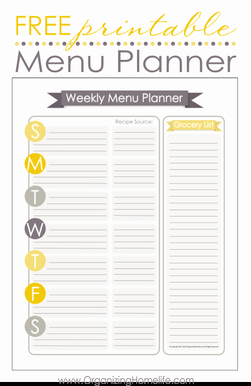 Menu Planner Template Free Awesome Free Menu Planning Printable organize Your Kitchen