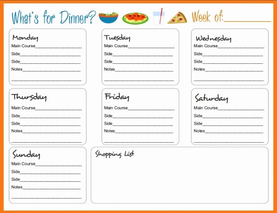 Menu Planner Template Free Beautiful Weekly Menu Template