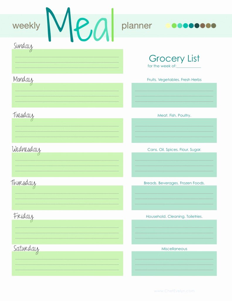 weekly menu template