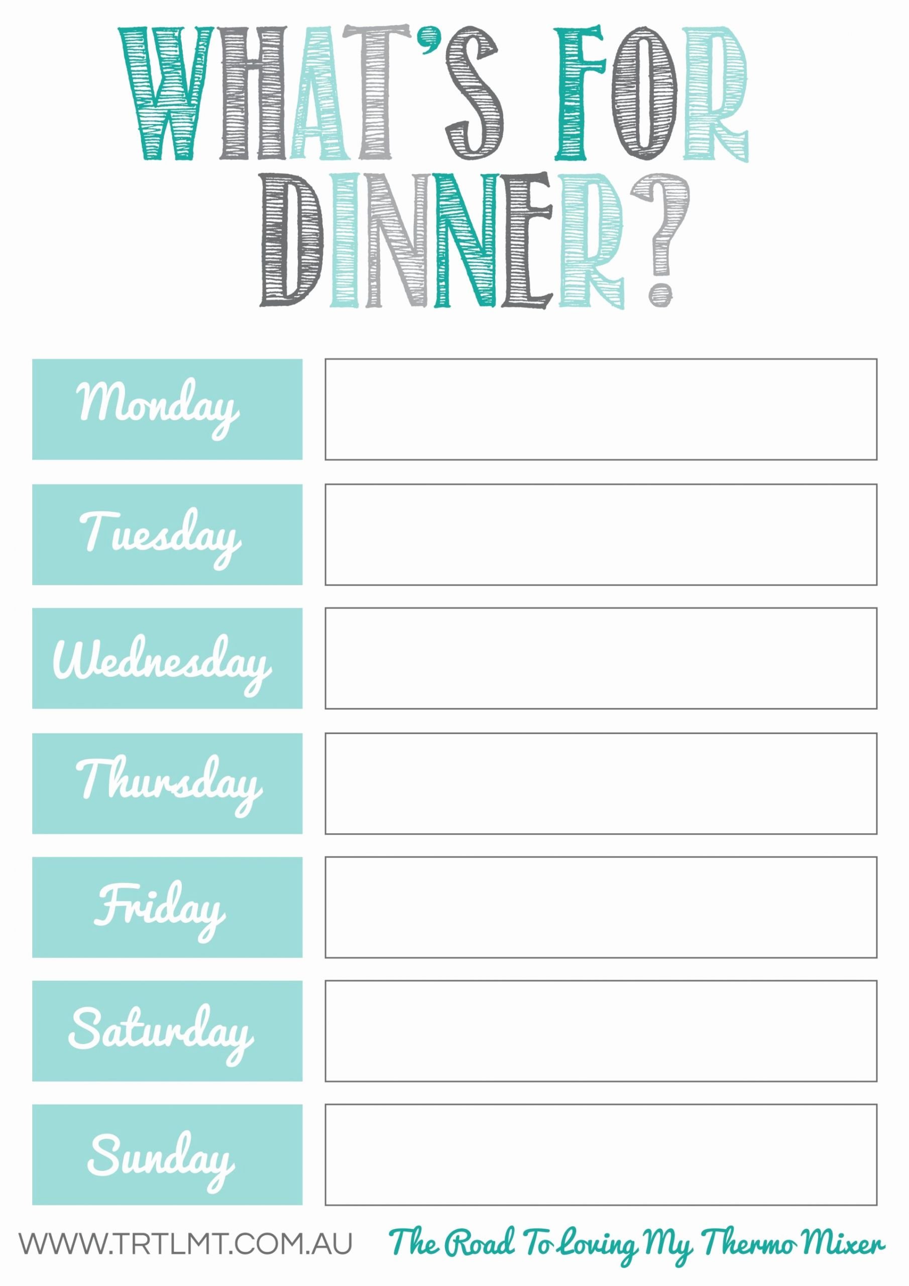 Menu Planner Template Free Luxury What S for Dinner 2 Fb organization