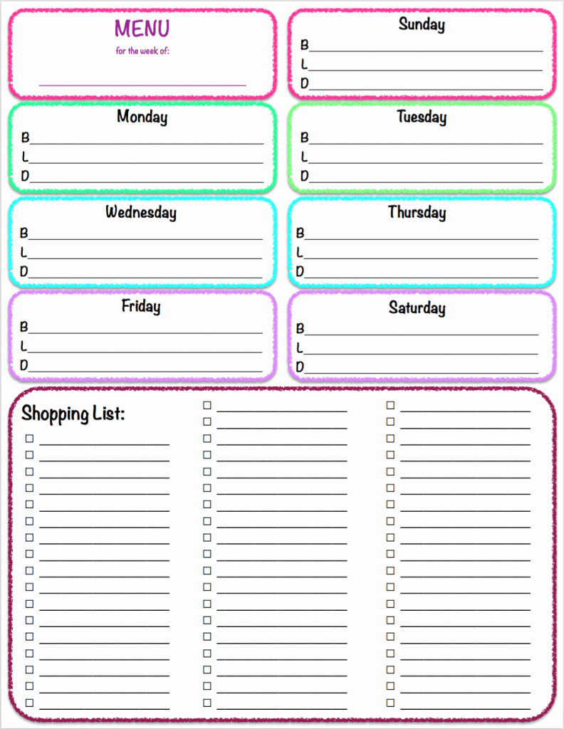 Menu Planner Template Printable Awesome Free Printables Weekly Meal Planner &amp; Grocery List the