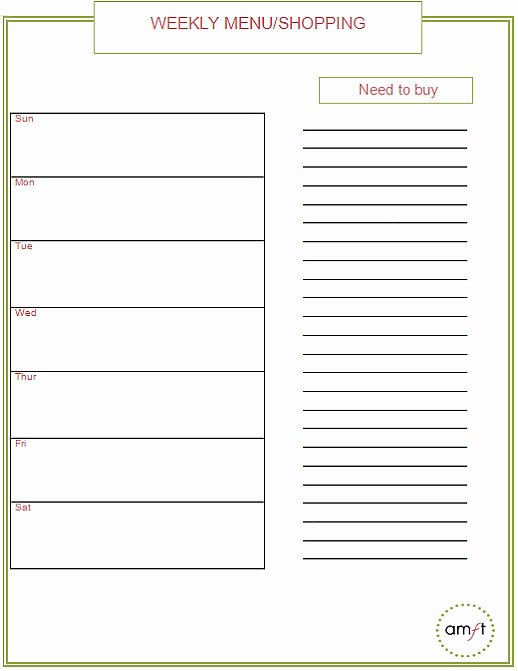 Menu Planner Template Printable Best Of Monthly and Weekly Menu Planners Free Printables Amft