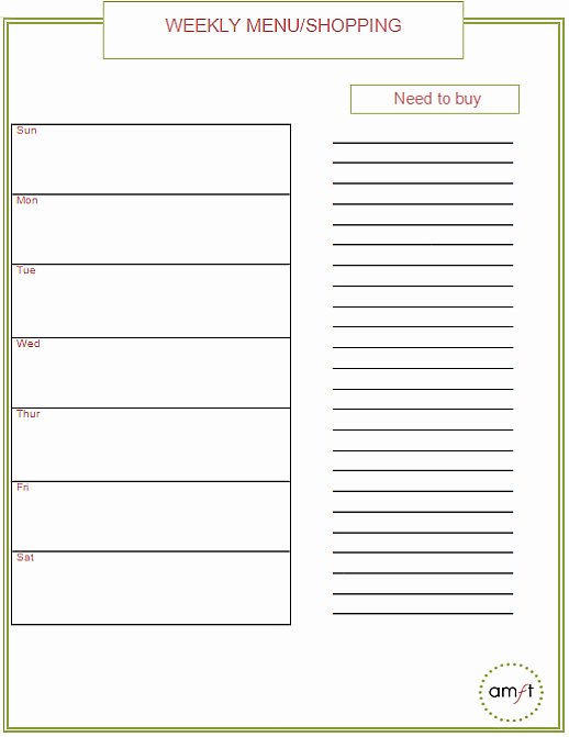 Menu Planner Template Printable Best Of Monthly and Weekly Menu Planners Free Printables Amft