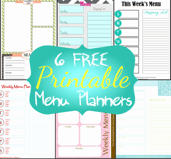 Menu Planner Template Printable Elegant 6 Weekly Menu Planner Templates