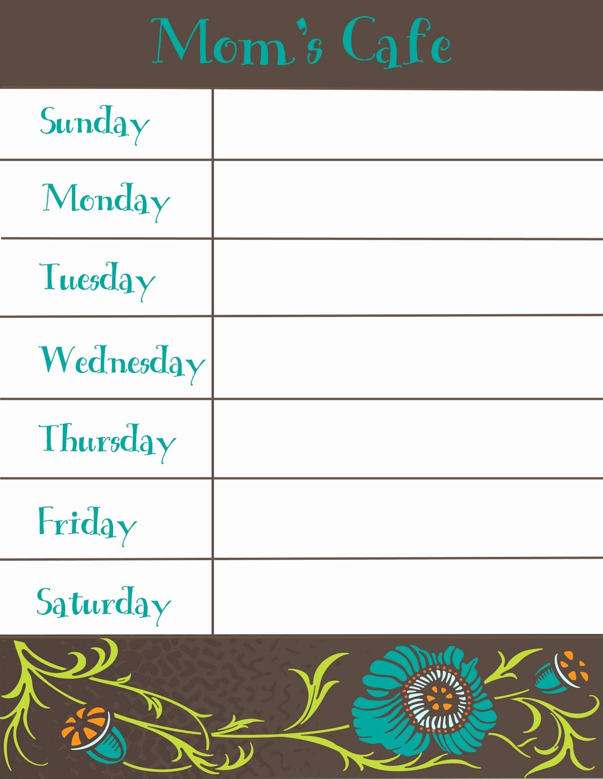 Menu Planner Template Printable Lovely therapeutic Crafting Weekly Menu Printable