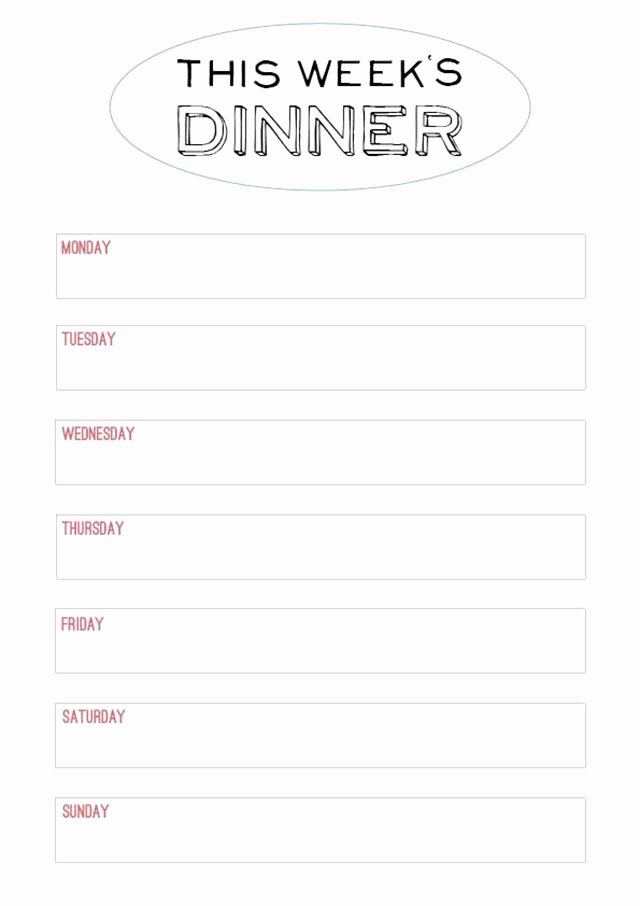 Menu Planner Template Printable Luxury Printable Menu Template to Make the Planning Of Next