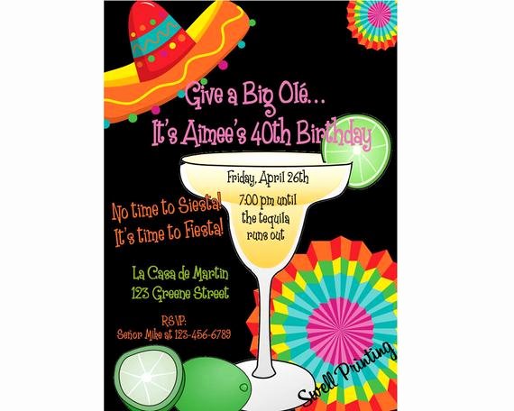 Mexican Party Invite Template Best Of Fiesta Birthday Party Margarita Party Invitation Mexican