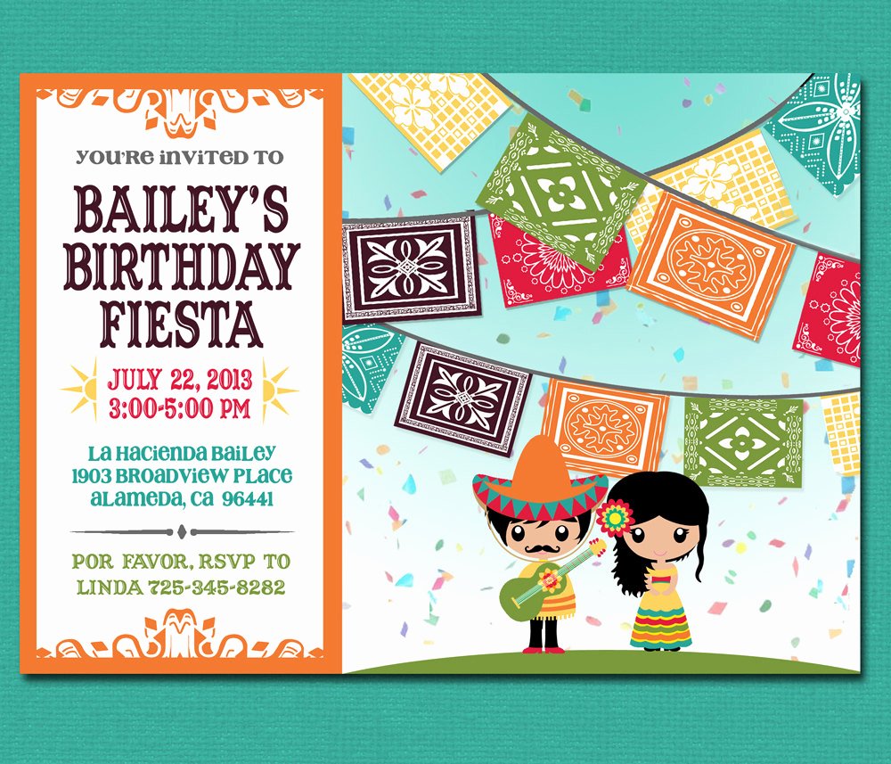 Mexican Party Invite Template Fresh Print Yourself Kid S Mexican Fiesta Invitation by