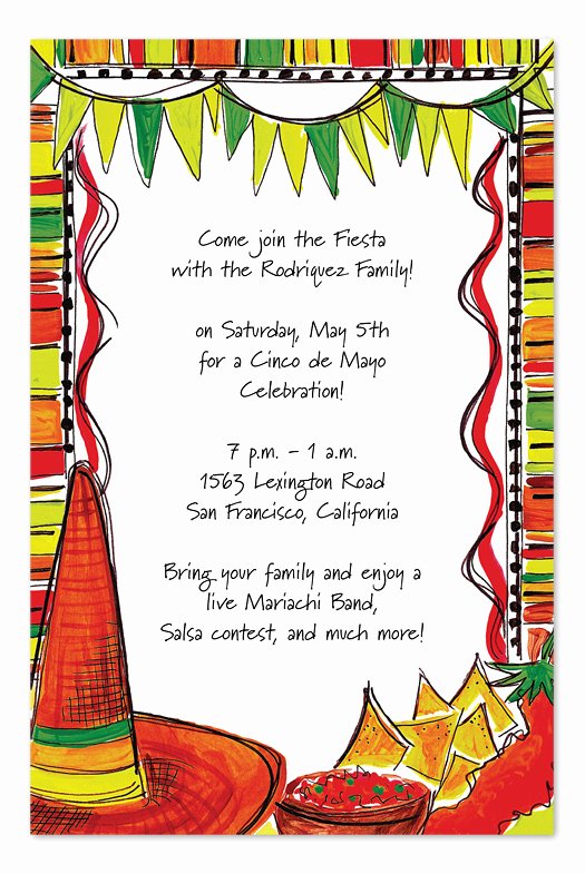 Mexican Party Invite Template Inspirational Mexican Fiesta Party Invitations by Invitation