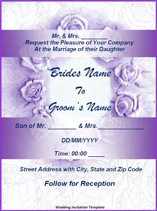 Microsoft Office Wedding Invitation Template Beautiful Free Wedding Invitation Template