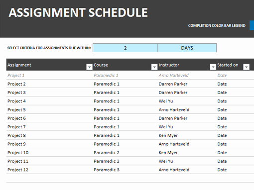 Microsoft Word Schedule Template Best Of assignment Schedule Fice Templates