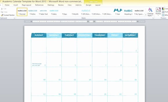 Microsoft Word Schedule Template Fresh Academic Calendar Template for Word 2013