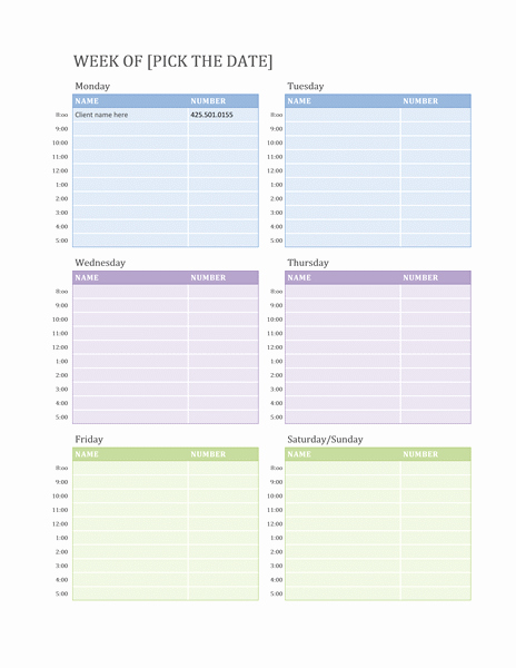 Microsoft Word Schedule Template Lovely Weekly Schedule Template Word