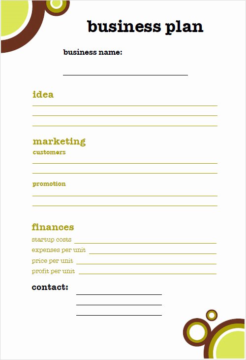 Mini Business Plan Template Fresh Free 18 Sample Small Business Plans In Google Docs