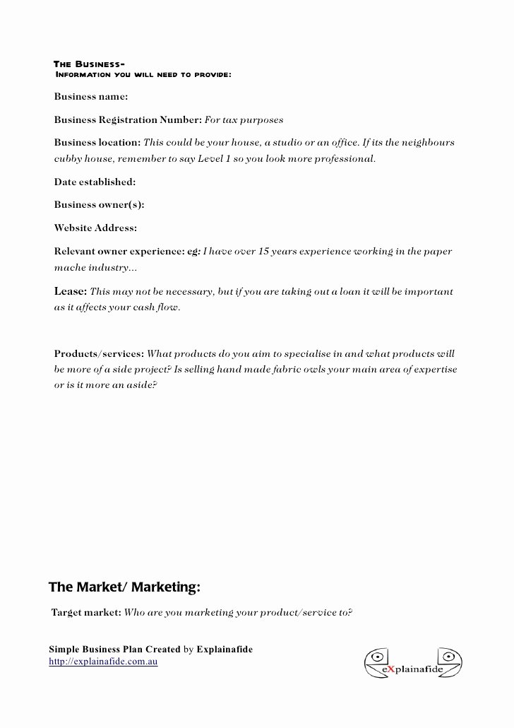 Mini Business Plan Template Lovely Free Small Business Plan Template