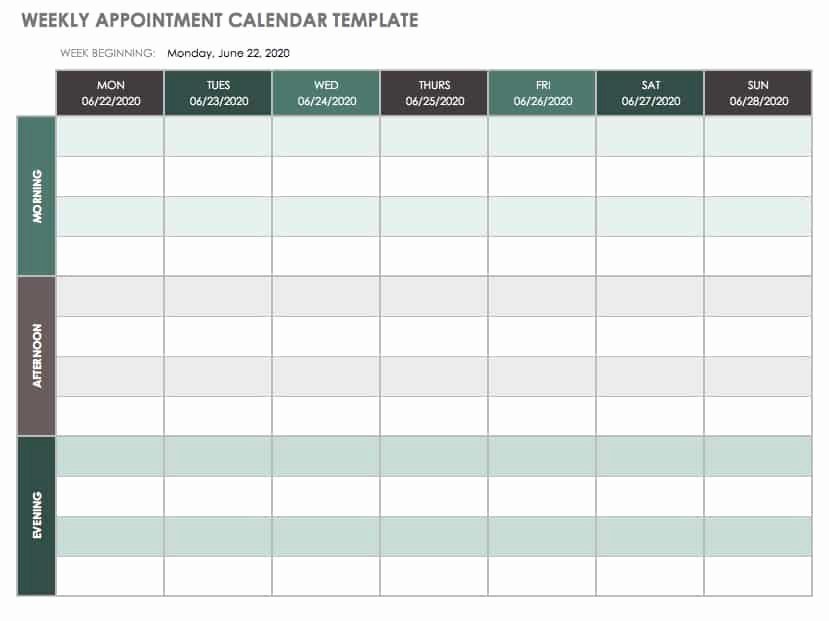 free weekly calendar templates