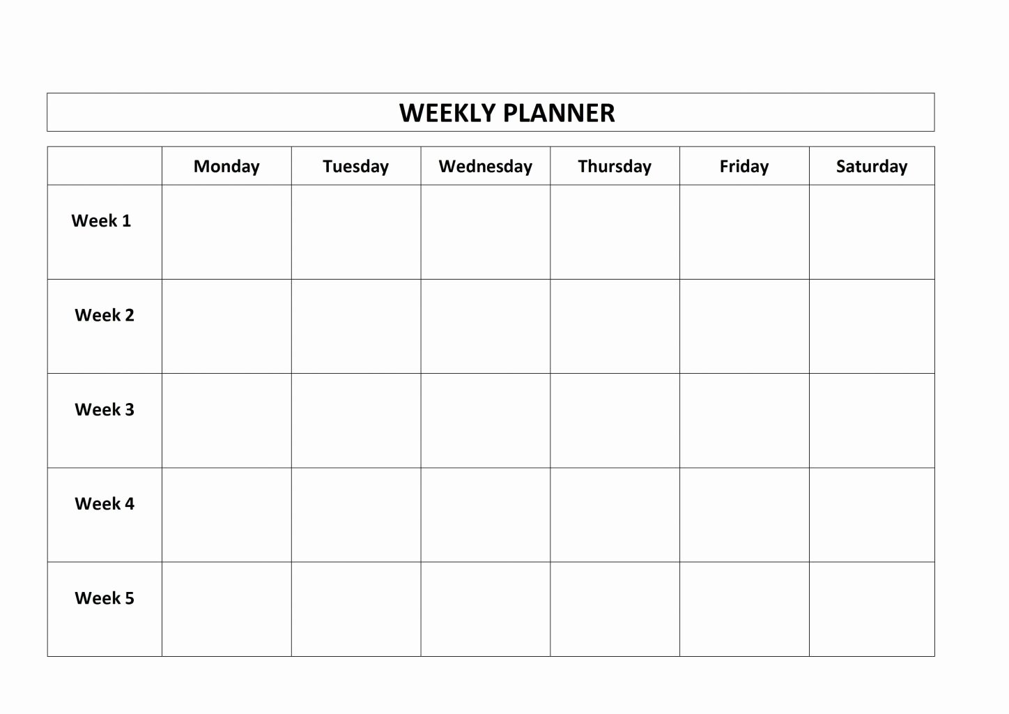 Monday Through Sunday Schedule Template Fresh Monday Through Friday Schedule Printable