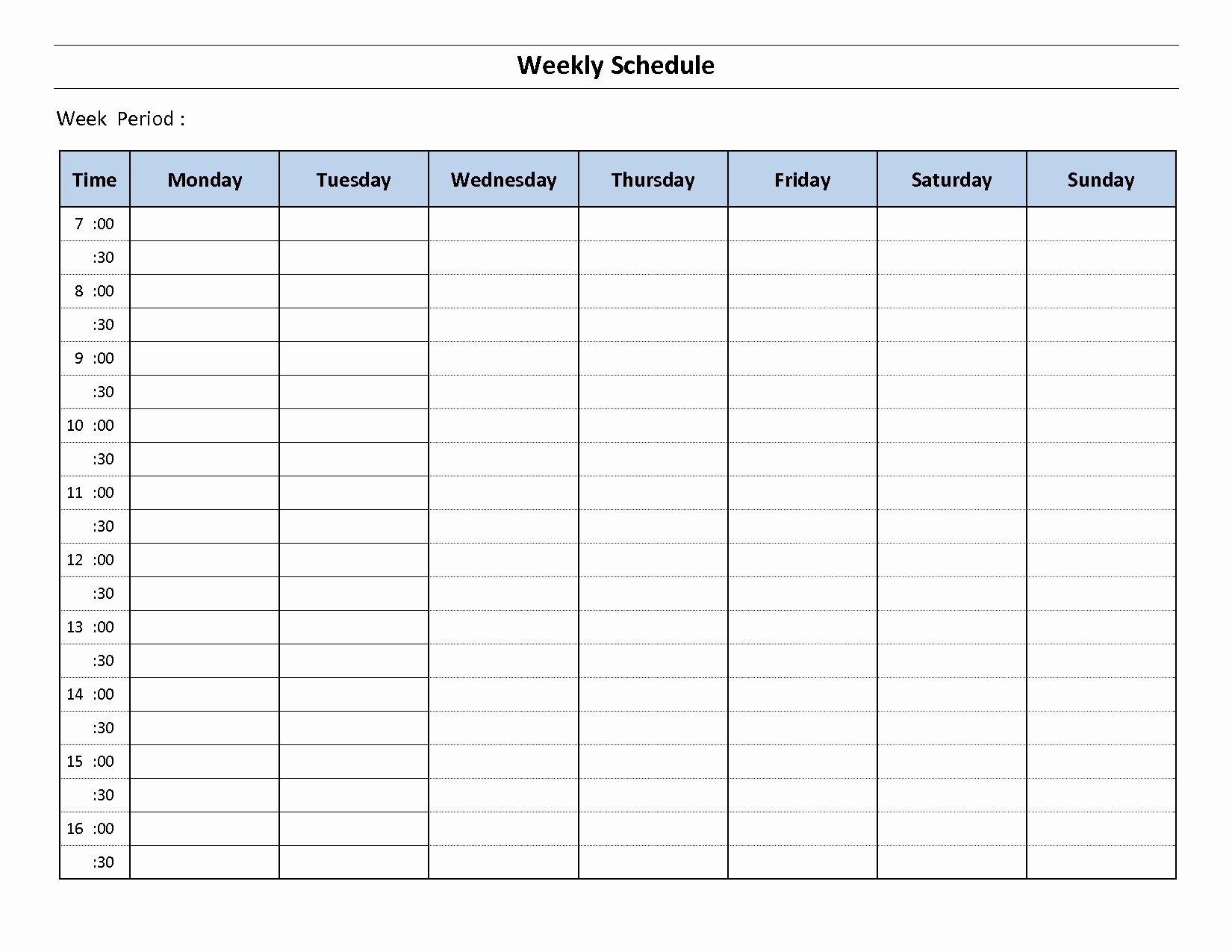 Monday Through Sunday Schedule Template New Printable Weekly Calendar Monday to Sunday – Template