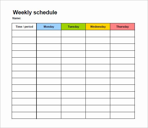 Monday to Friday Schedule Template Awesome Free 11 Blank Calendar Templates In Free Samples