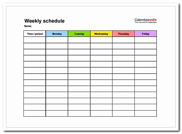 Monday to Friday Schedule Template Awesome Using Weekly Schedule Template to Help You Plan Your Week