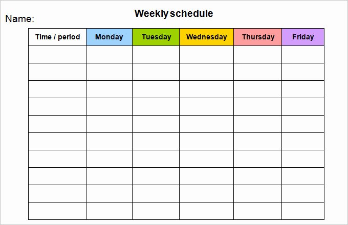 Monday to Friday Schedule Template Beautiful Week Calendar Template 12 Free Word Documents Download