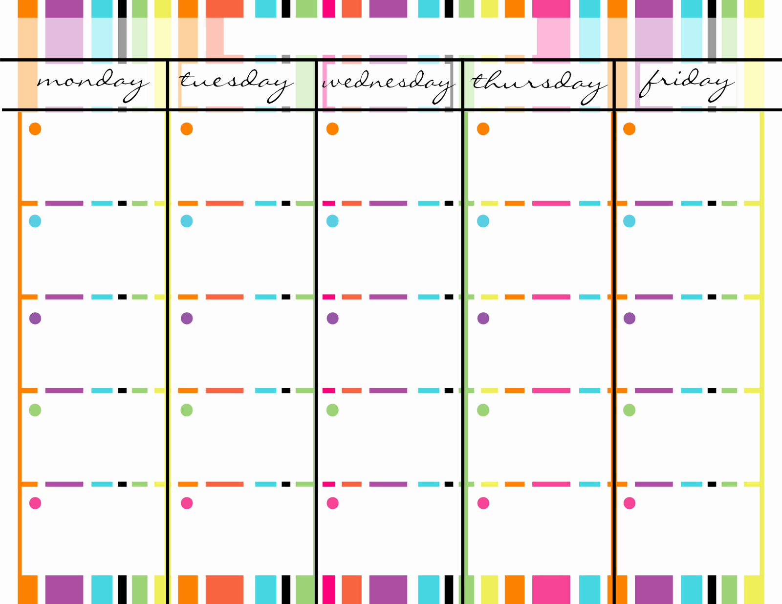 Monday to Friday Schedule Template Elegant Printable Monday Through Friday Template Bing