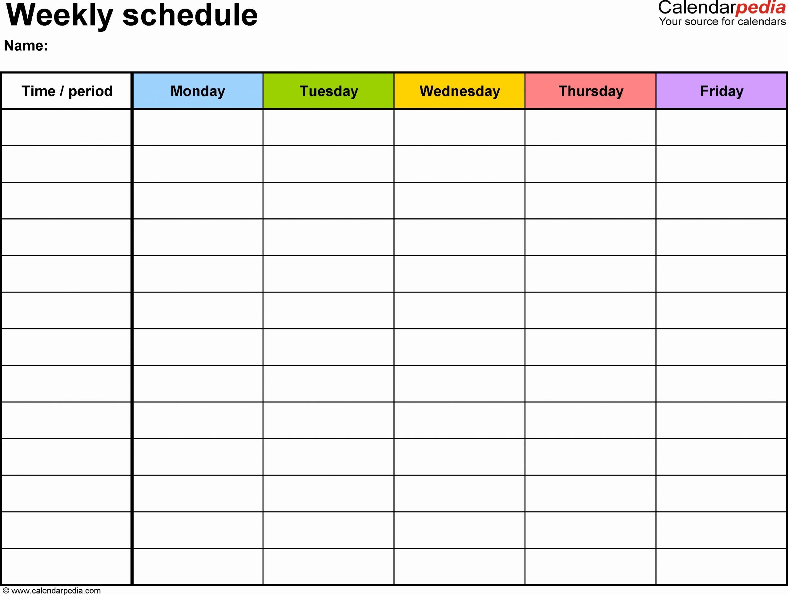 Monday to Friday Schedule Template Lovely June 2018 – Template Calendar Design