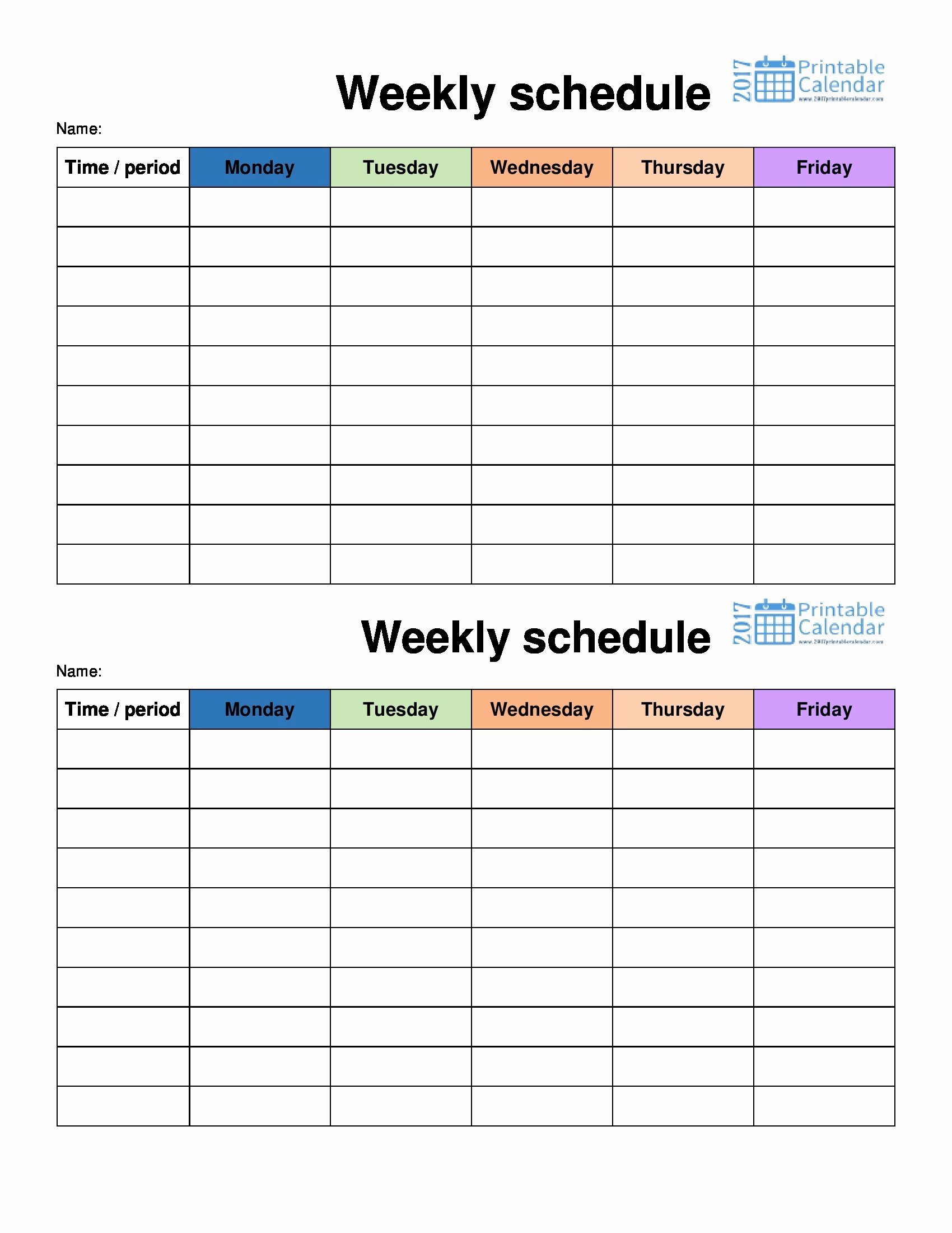 Monday to Friday Schedule Template Unique June 2018 – Template Calendar Design