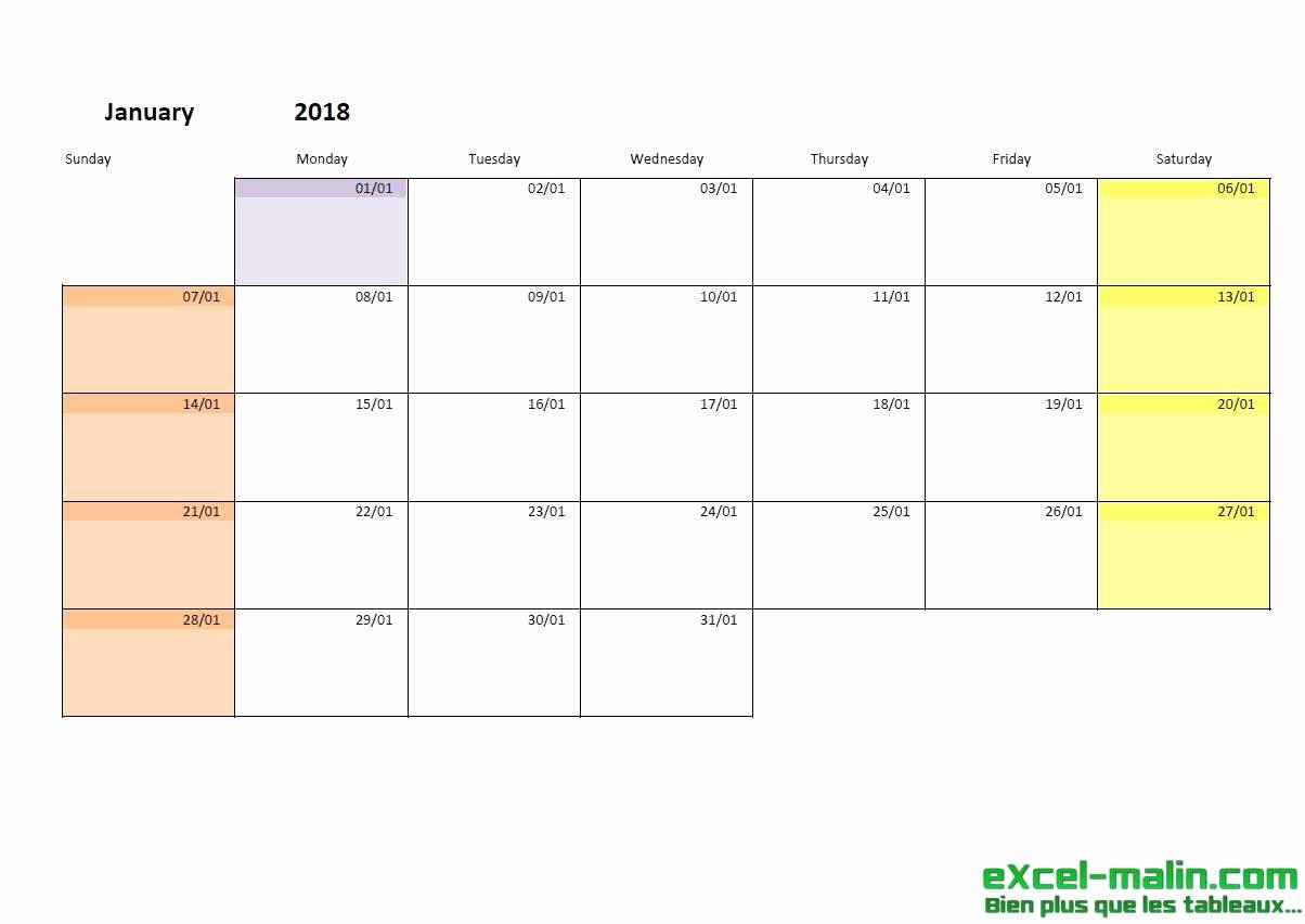 Monthly Calendar Schedule Template Unique Printable Monthly Calendar Template for Excel