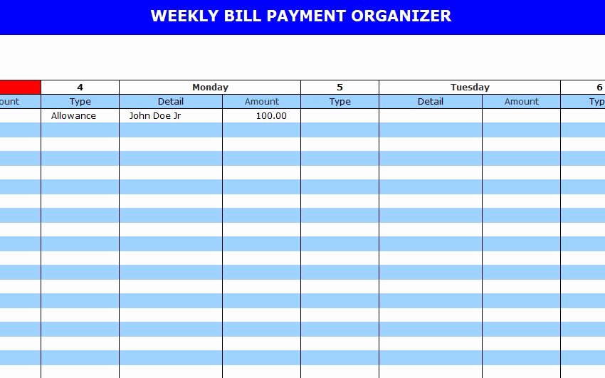 Monthly Payment Schedule Template Elegant Schedule Printable Gallery Category Page 5