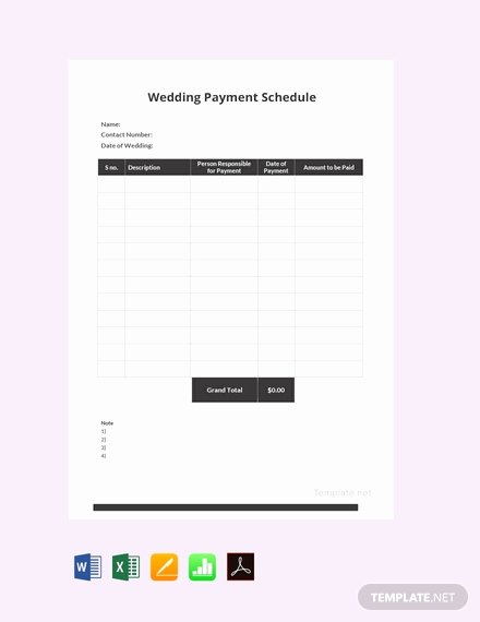Monthly Payment Schedule Template Inspirational Free Monthly Payment Schedule Template Download 173