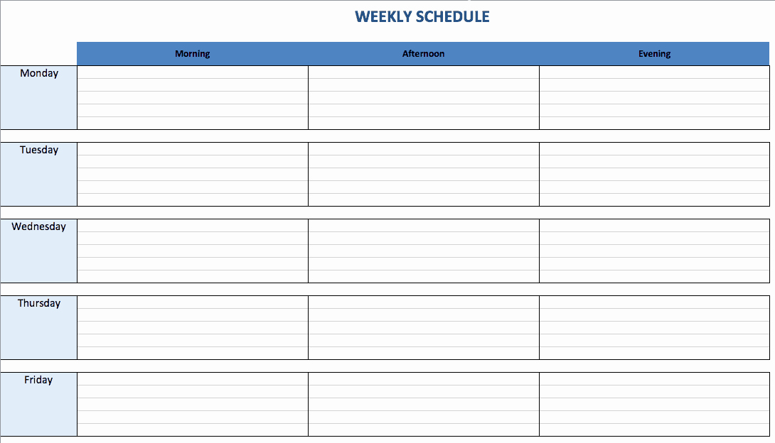 Monthly Schedule Template Excel Awesome Free Excel Schedule Templates for Schedule Makers