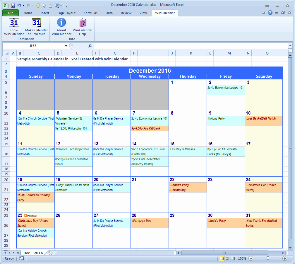 Monthly Schedule Template Excel New Wincalendar Excel Calendar Creator with Holidays