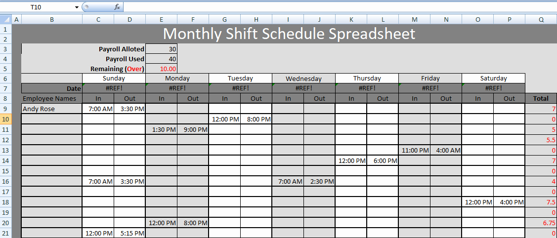 Monthly Shift Schedule Template Lovely Get Monthly Shift Schedule Spreadsheet Templates Excel