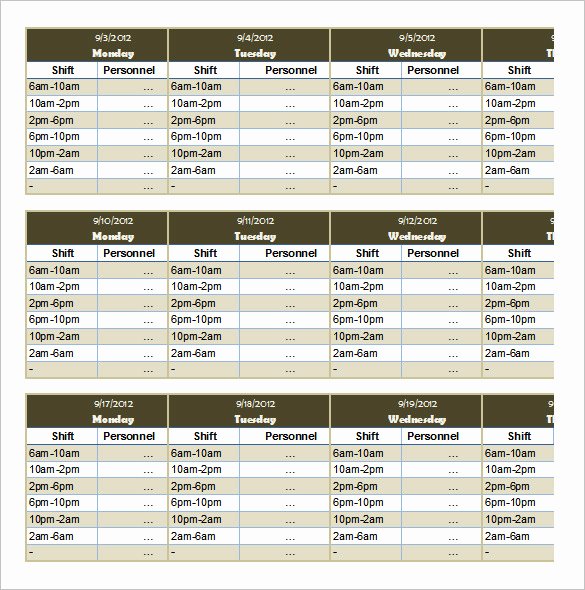 Monthly Shift Schedule Template Luxury 53 Sample Schedule Templates