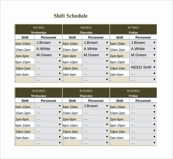 Monthly Shift Schedule Template New Monthly Work Schedule Template 25 Free Word Excel Pdf