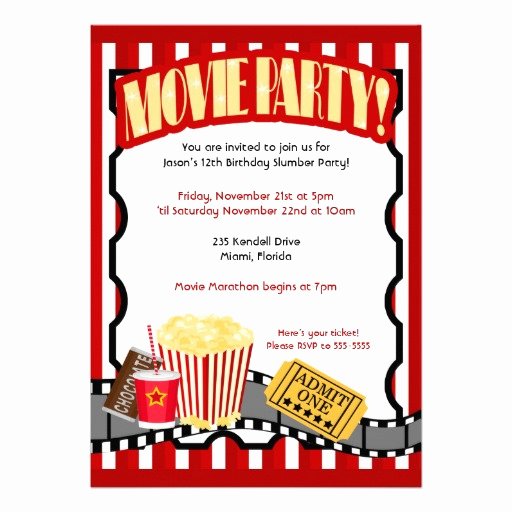 Movie Party Invitations Template Best Of Movie theme Invitations for A Birthday Party Template