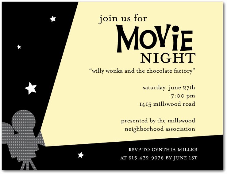 Movie Party Invitations Template Inspirational Outdoor Movie Night Invitation Template