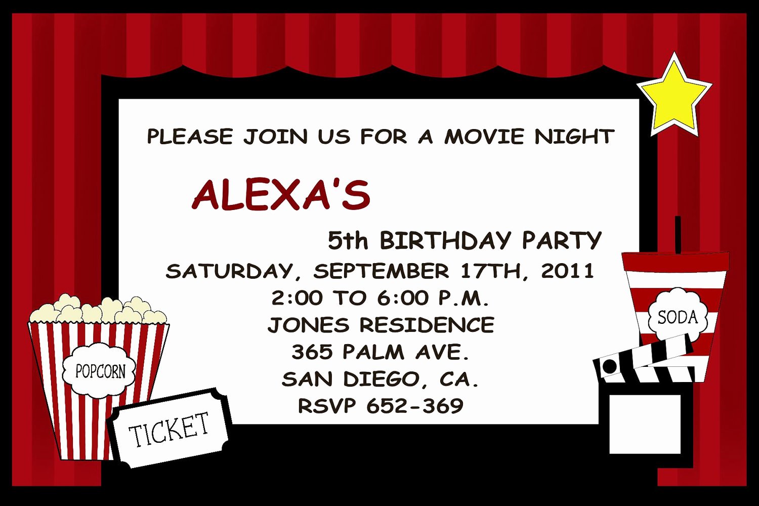 Movie Party Invitations Template New Movie Invitations Templates